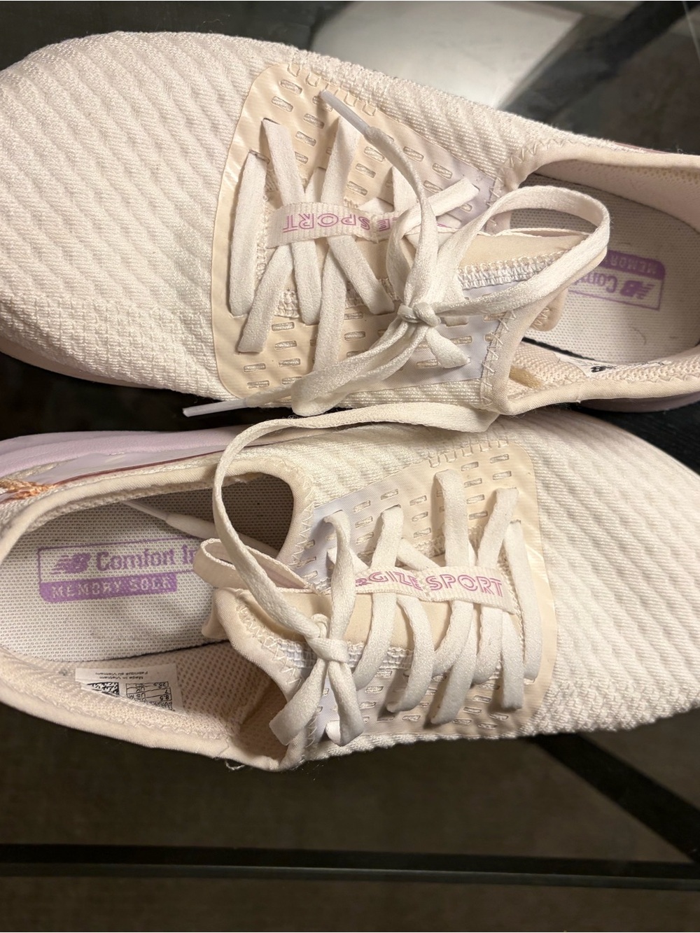 New Balance comfort Fit Women's Athletic Sneakers - Cream with Subtle Pink Accen